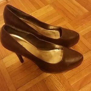 brown platform heels